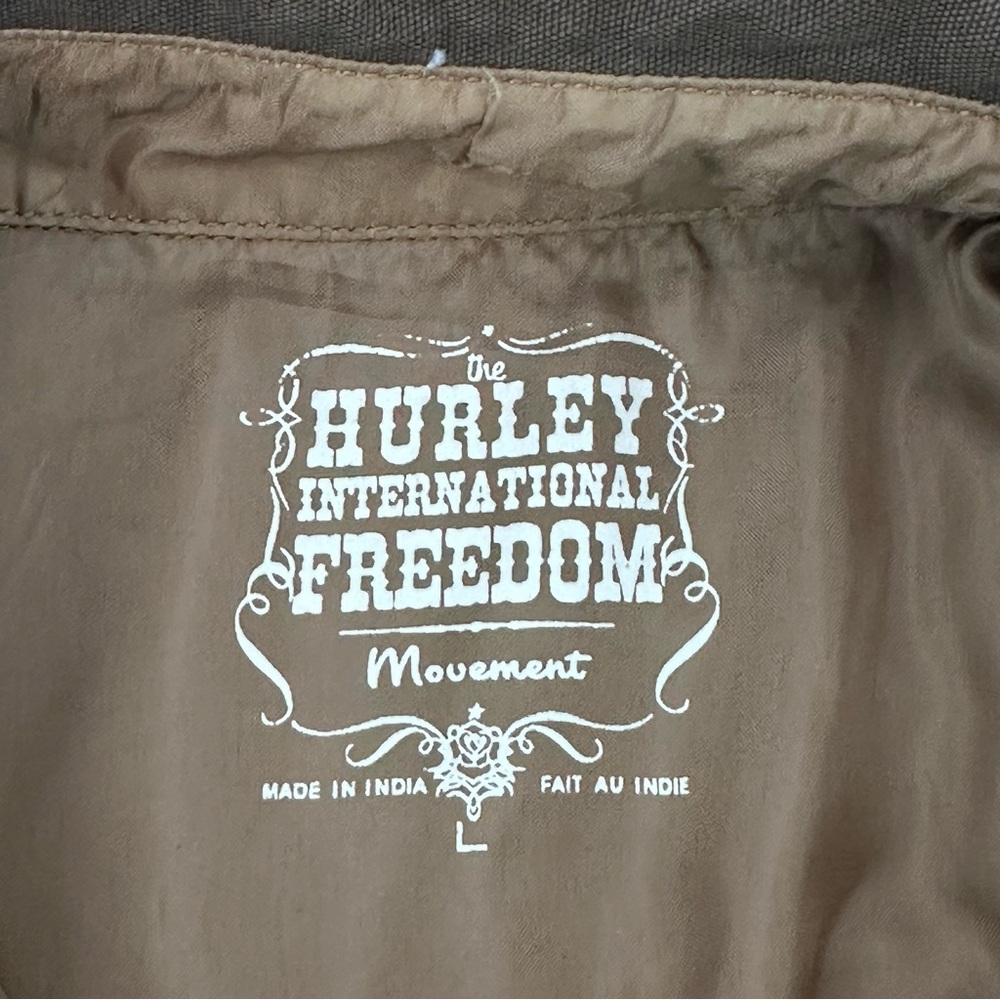 Hurley Freedom Movement Jacket Men’s Lg Military Green Canvas Field‎ Coat Lined - Picture 6 of 15